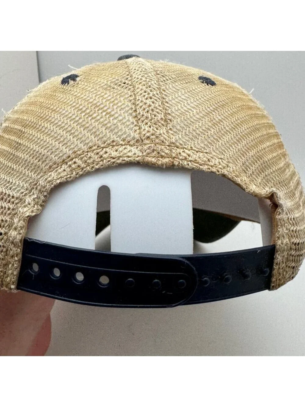 Legacy Voyageur Brewing Co. Trucker Hat Grand Marais MN Navy Blue Tan Mesh Cap